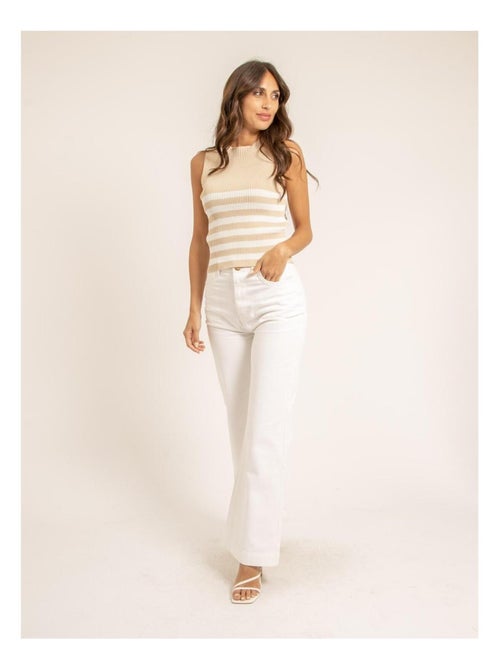 Top maille côtelée rayé FILIPA - Kiabi