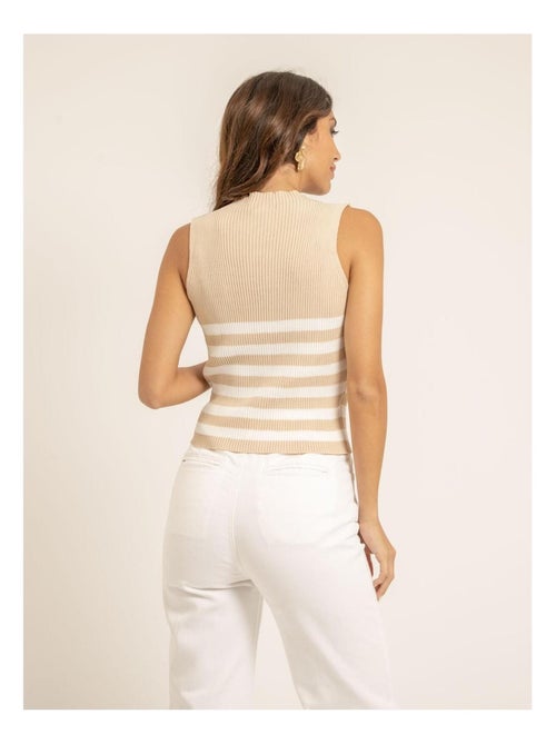 Top maille côtelée rayé FILIPA - Kiabi