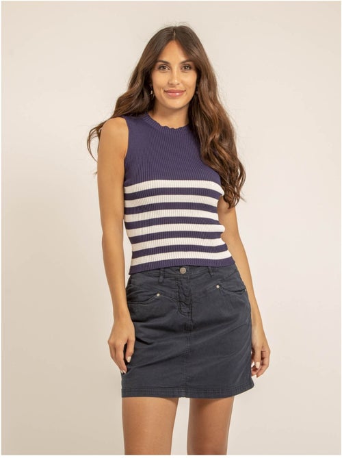 Top maille côtelée rayé FILIPA - Kiabi