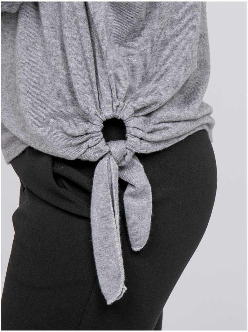 Top maille fine lien à nouer fenella Gris - Kiabi