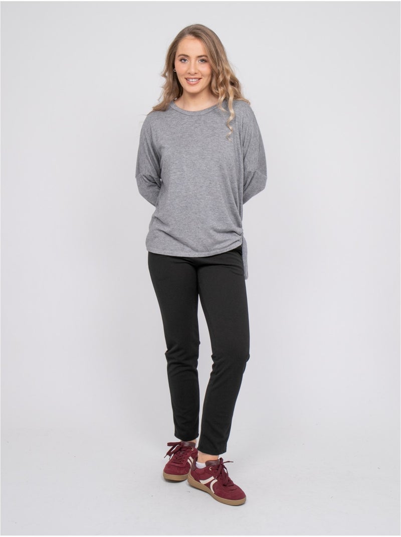 Top maille fine lien à nouer fenella Gris - Kiabi