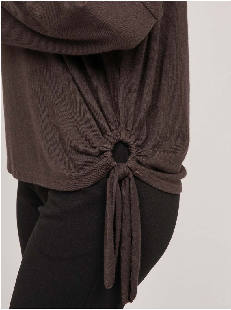 Top maille fine lien à nouer fenella Marron - Kiabi