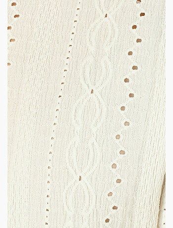 Top maille jacquard stretch ajourée et brodée - Damart