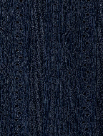 Top maille jacquard stretch ajourée et brodée - Damart