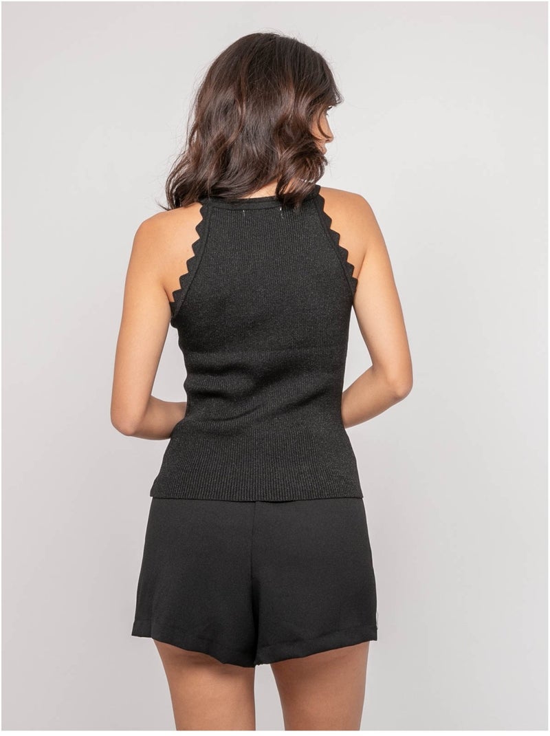 Top maille lurex FARMINI Noir - Kiabi