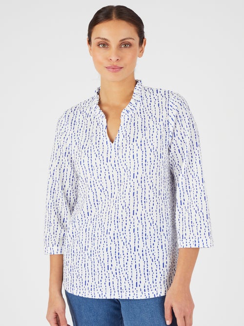 Top maille reliéfée imprimée - Damart - Kiabi