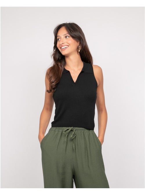 Top maille sans manches col polo FOXIE - Kiabi