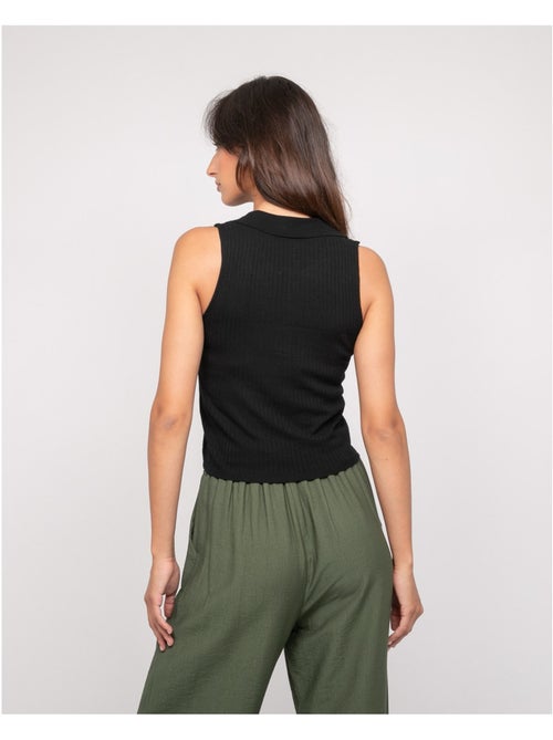 Top maille sans manches col polo FOXIE - Kiabi