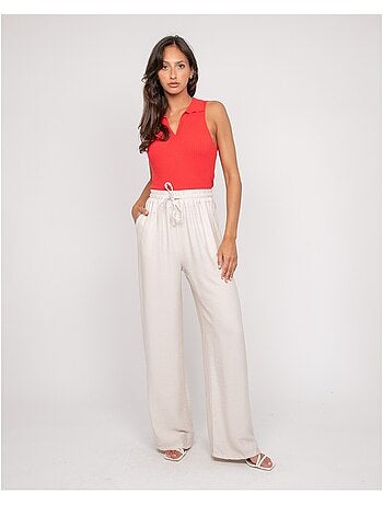 Top maille sans manches col polo FOXIE