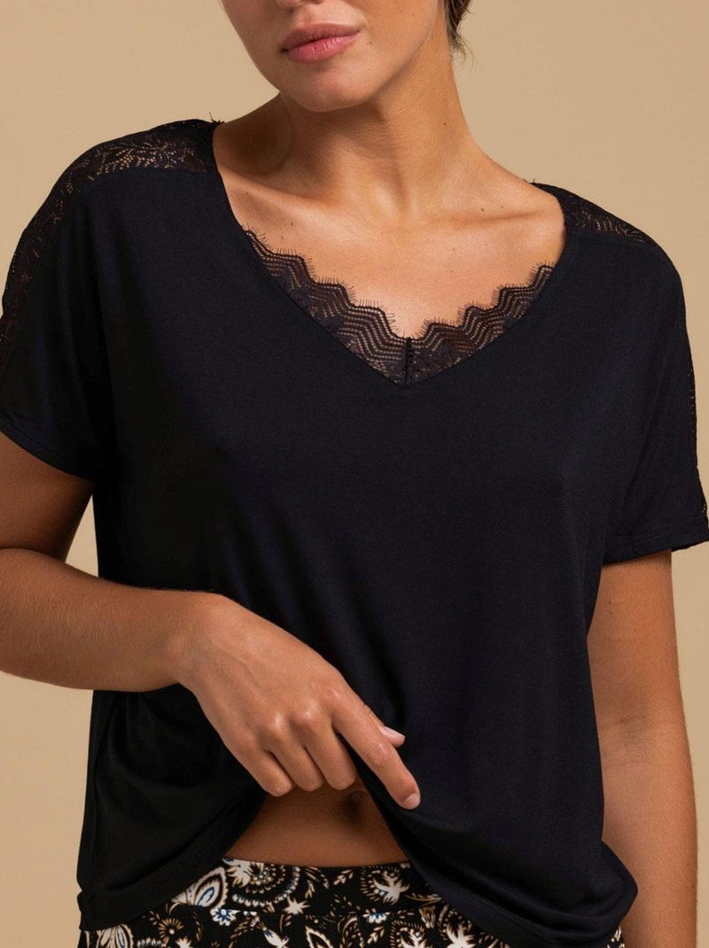 Top manches courtes ALMA Noir - Kiabi
