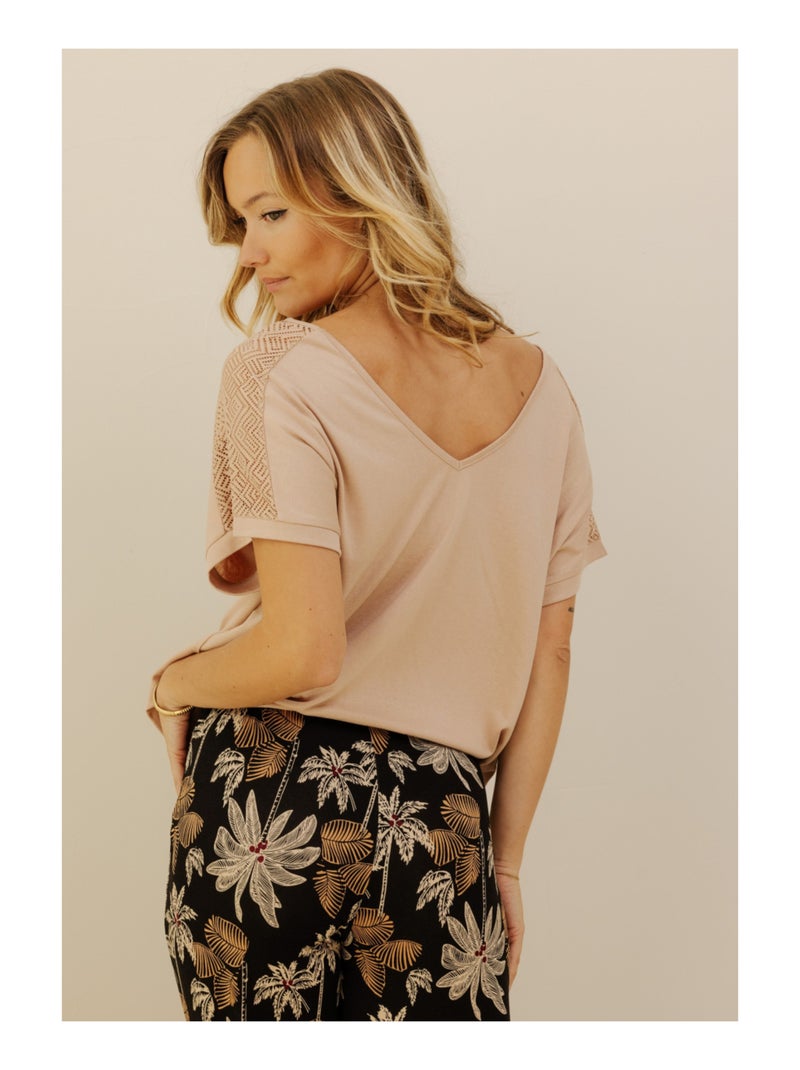 Top manches courtes Carmine Beige - Kiabi