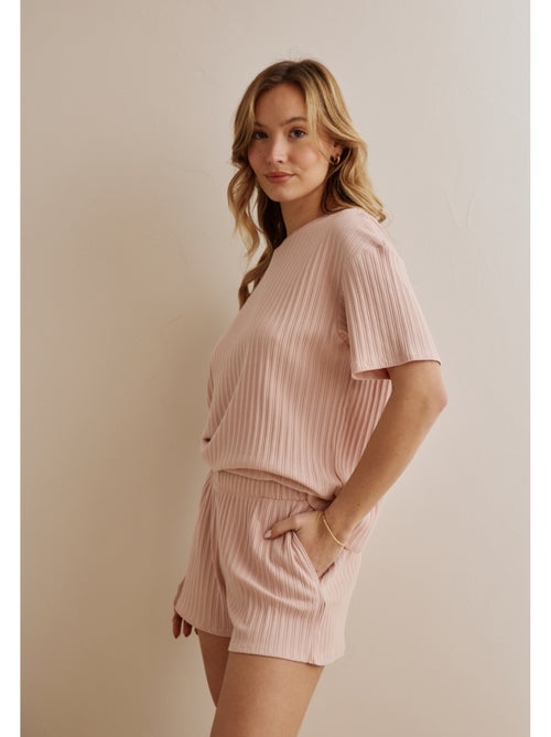 Top manches courtes côtelé Danaide - Kiabi