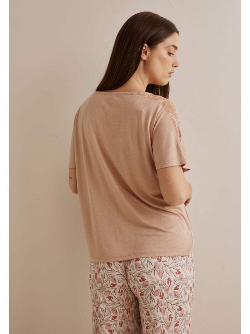 Top manches courtes Dilia Beige - Kiabi