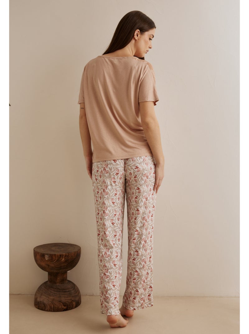 Top manches courtes Dilia Beige - Kiabi