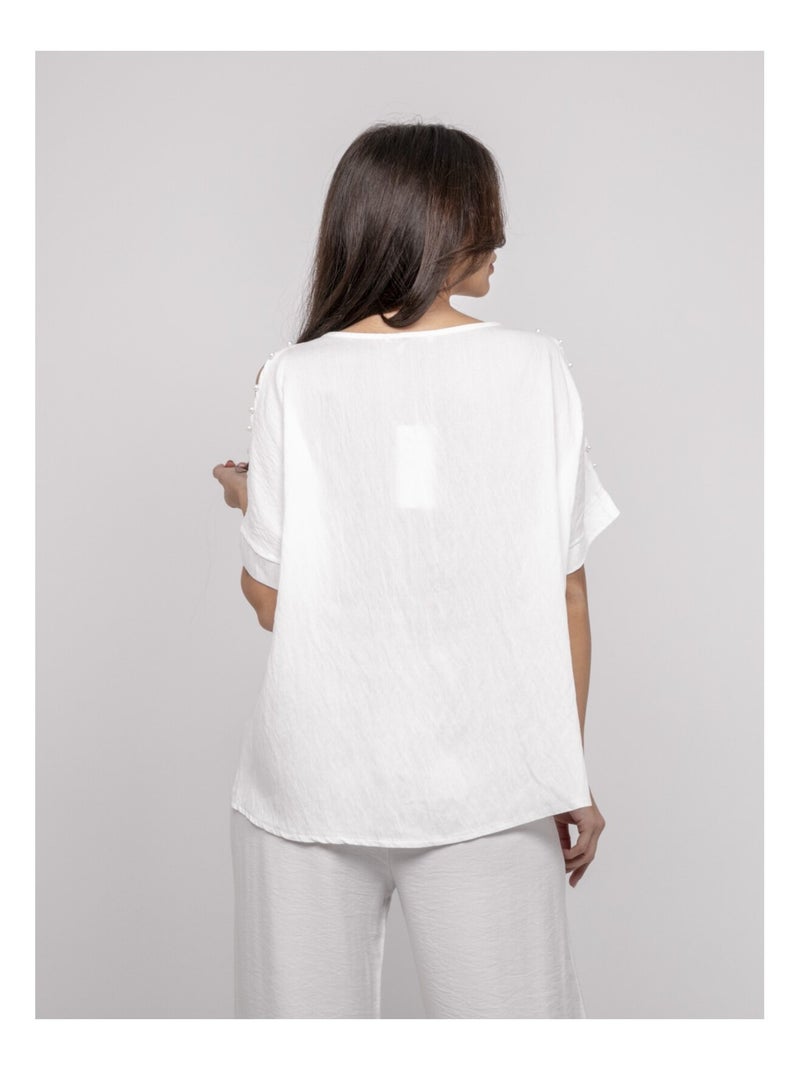 Top manches courtes FIZIA Blanc - Kiabi