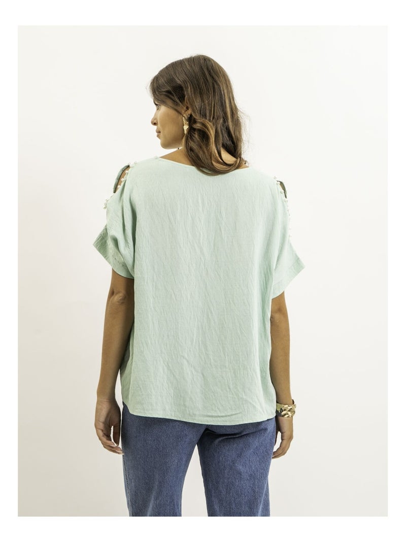 Top manches courtes FIZIA Kaki - Kiabi