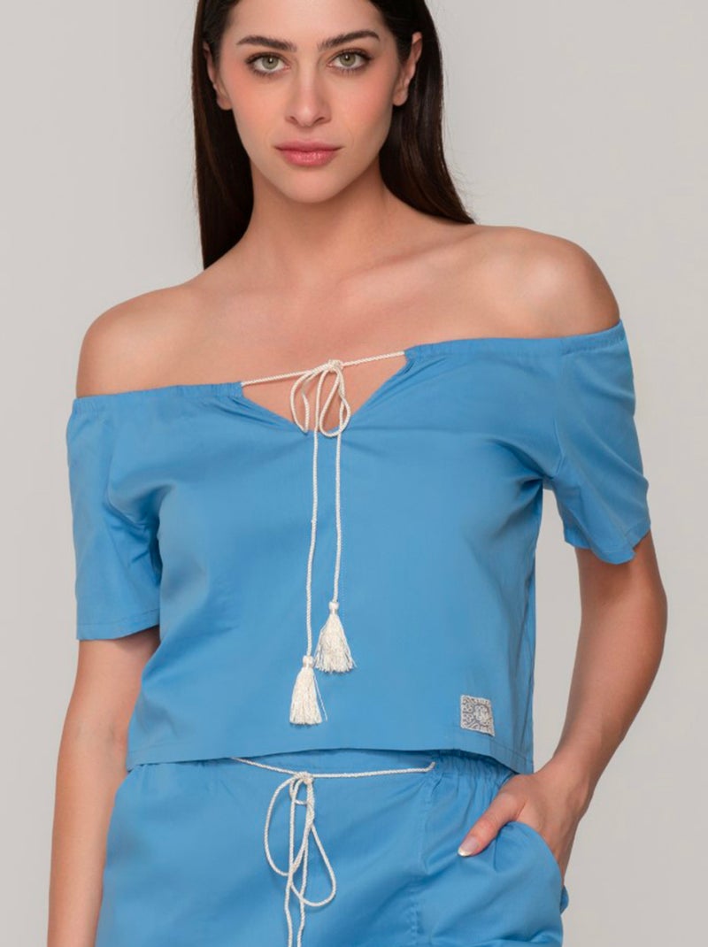 Top manches courtes GRACE Bleu - Kiabi