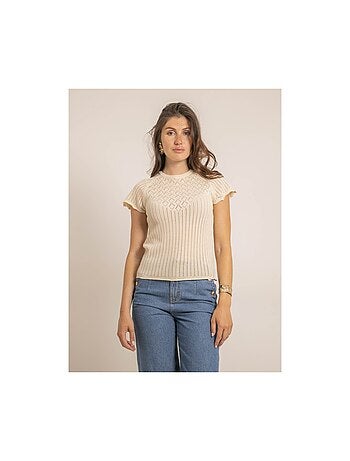 Top manches courtes maille fantaisie FABENE