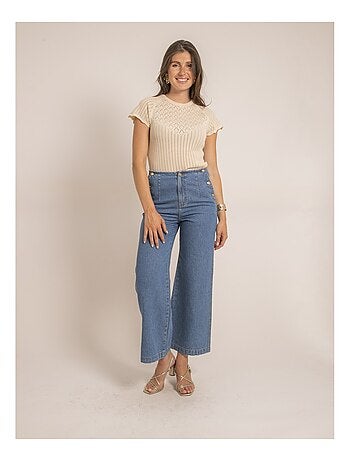 Top manches courtes maille fantaisie FABENE