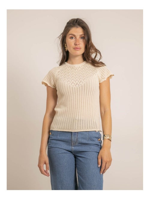 Top manches courtes maille fantaisie FABENE - Kiabi