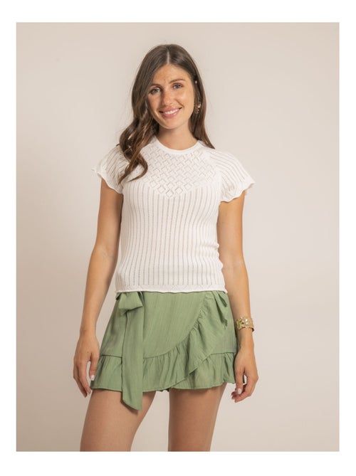 Top manches courtes maille fantaisie FABENE - Kiabi