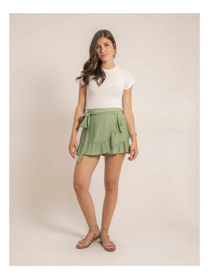 Top manches courtes maille fantaisie FABENE Blanc - Kiabi