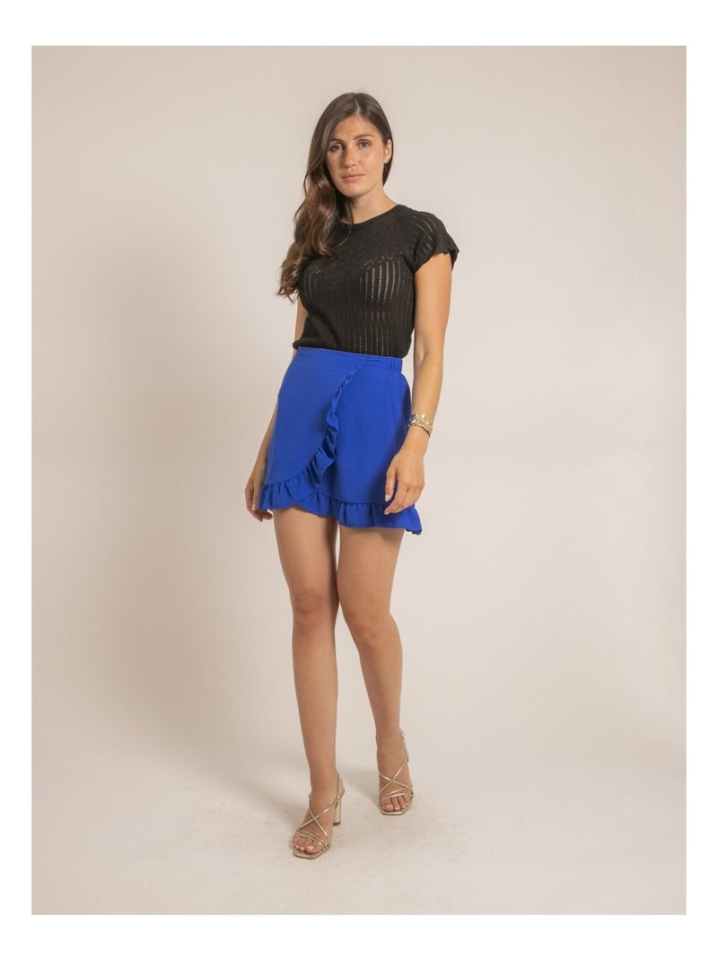 Top manches courtes maille fantaisie FABENE Noir - Kiabi