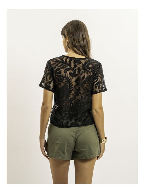 Top manches courtes motifs dentelle FLORIE - Kiabi