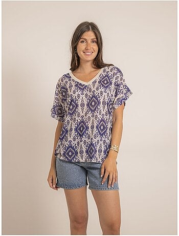 Top manches courtes motifs FLAVINA