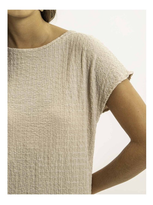 Top manches courtes tissu gaufré FAKANA - Kiabi Top manches courtes tissu gaufré FAKANA - Kiabi