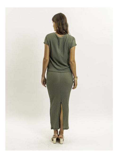 Top manches courtes tissu gaufré FAKANA - Kiabi