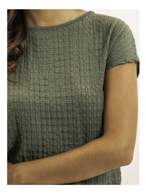 Top manches courtes tissu gaufré FAKANA - Kiabi