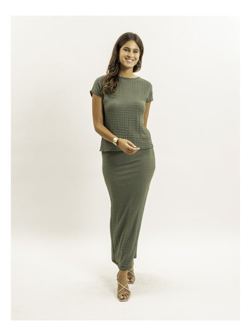 Top manches courtes tissu gaufré FAKANA - Kiabi