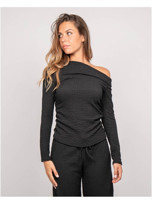 Top manches longues asymétrique texturé FLORITA - Kiabi Top manches longues asymétrique texturé FLORITA - Kiabi