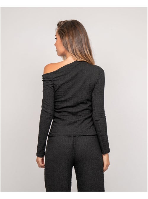 Top manches longues asymétrique texturé FLORITA - Kiabi Top manches longues asymétrique texturé FLORITA - Kiabi