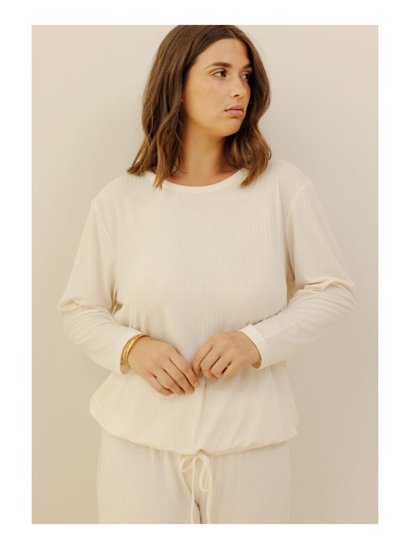 Top manches longues Cara Beige - Kiabi