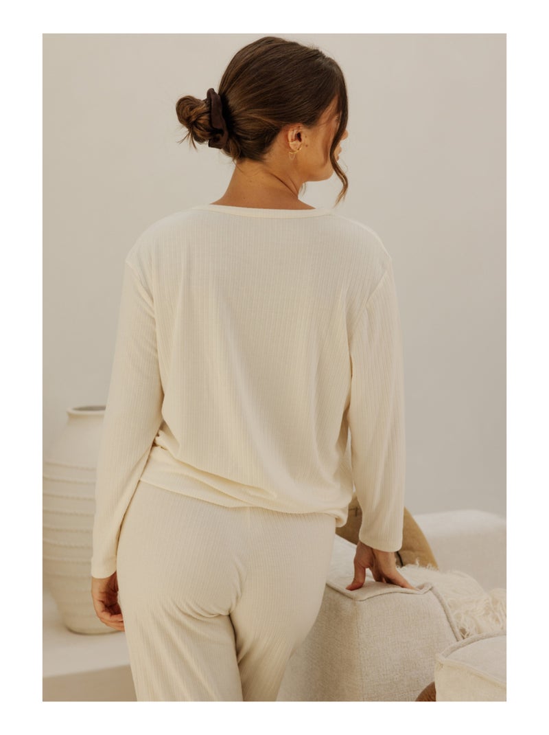 Top manches longues Cara Beige - Kiabi