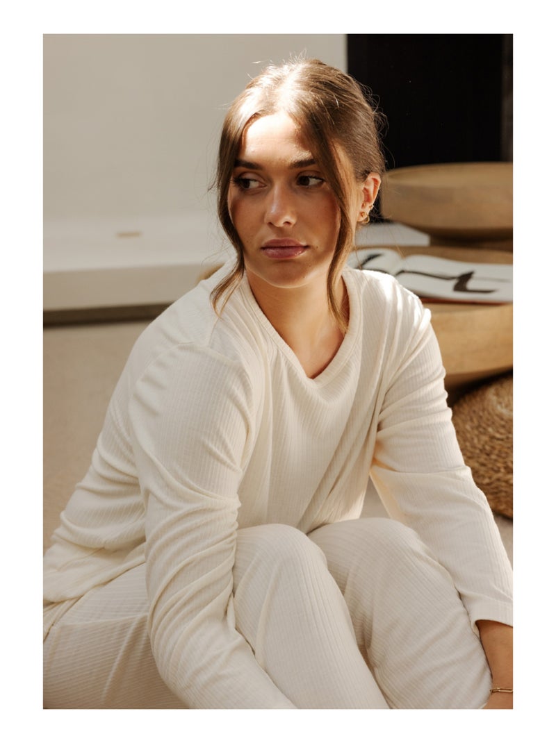 Top manches longues Cara Beige - Kiabi