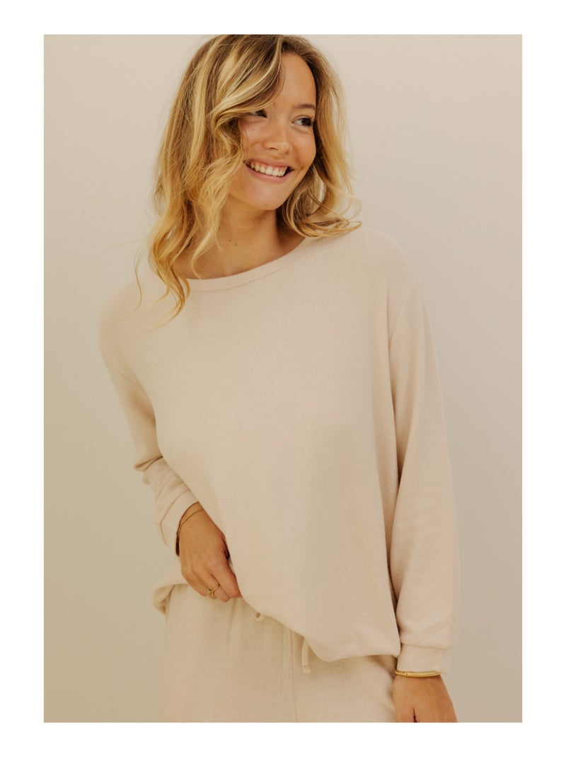 Top manches longues Célia Beige - Kiabi