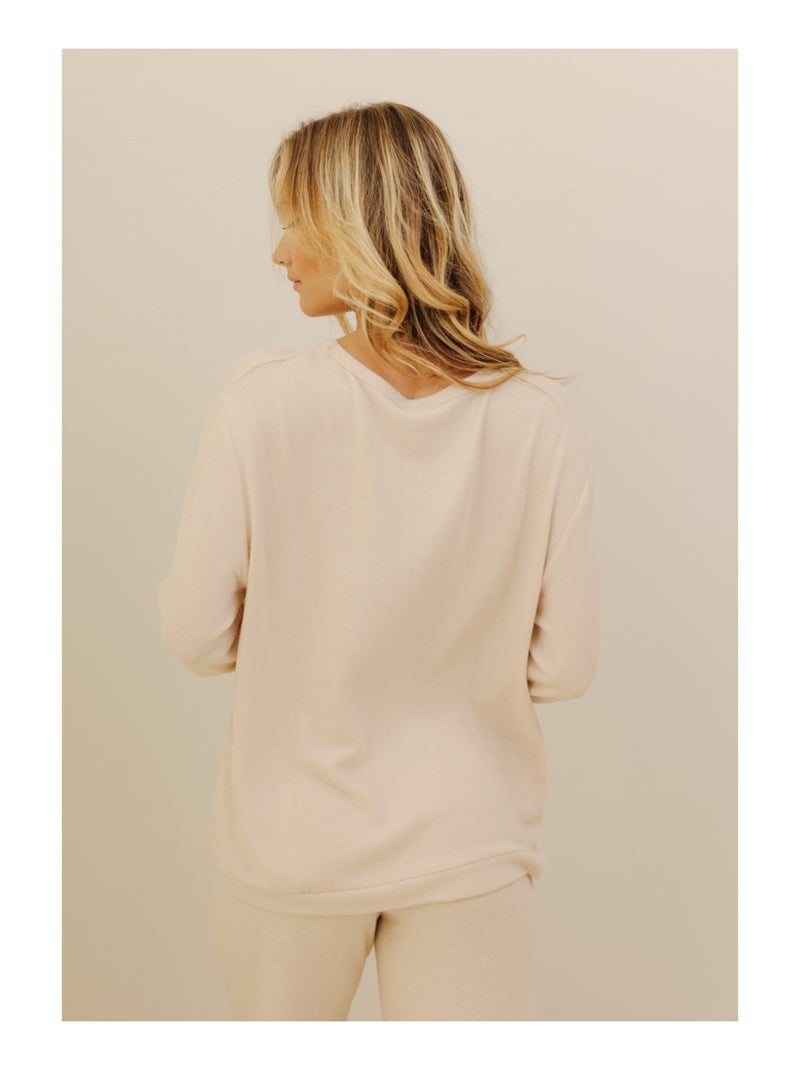 Top manches longues Célia Beige - Kiabi