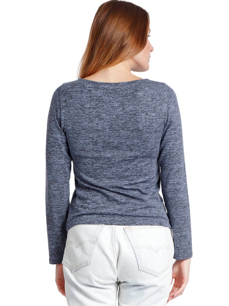 Top manches longues col bateau Barca Bleu - Kiabi