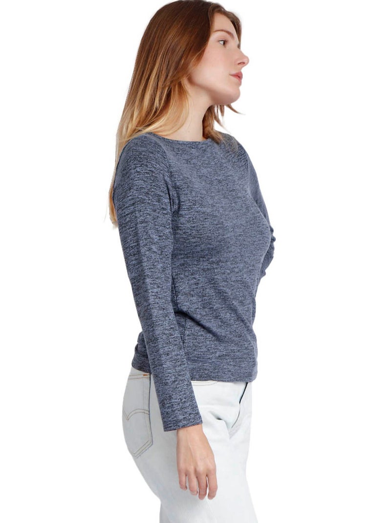 Top manches longues col bateau Barca Bleu - Kiabi