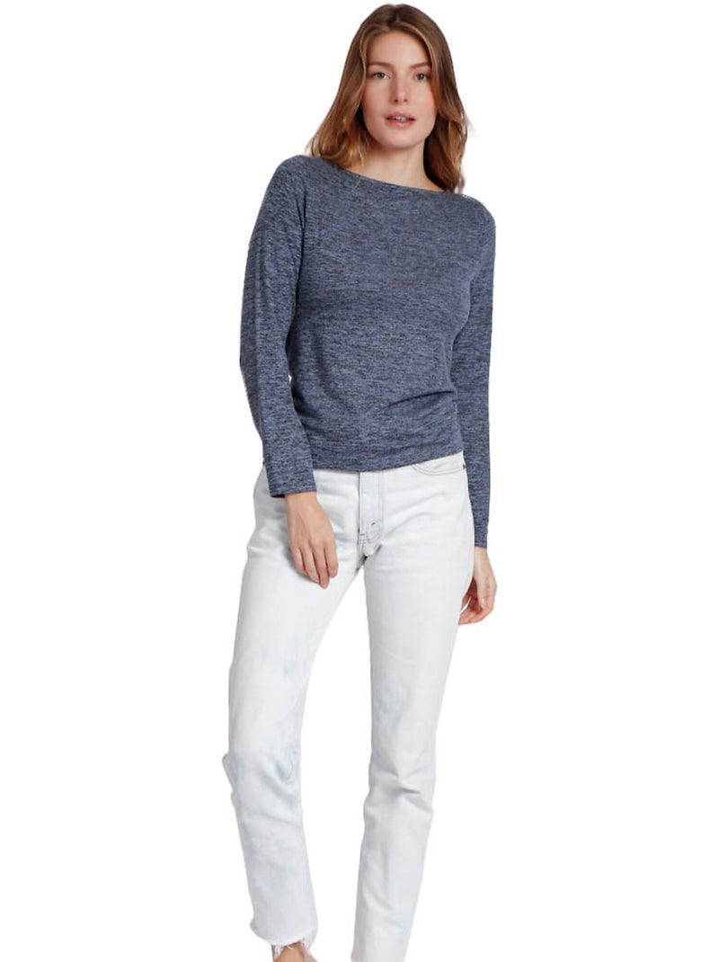 Top manches longues col bateau Barca Bleu - Kiabi