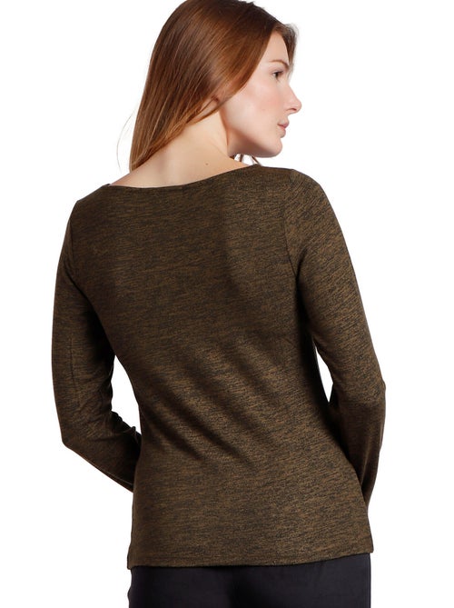 Top manches longues col bateau Barca - Kiabi