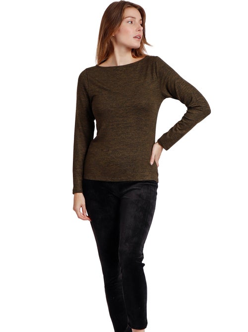 Top manches longues col bateau Barca - Kiabi