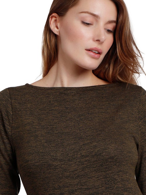 Top manches longues col bateau Barca - Kiabi