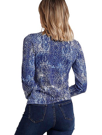 Top manches longues col montant Blue Skin