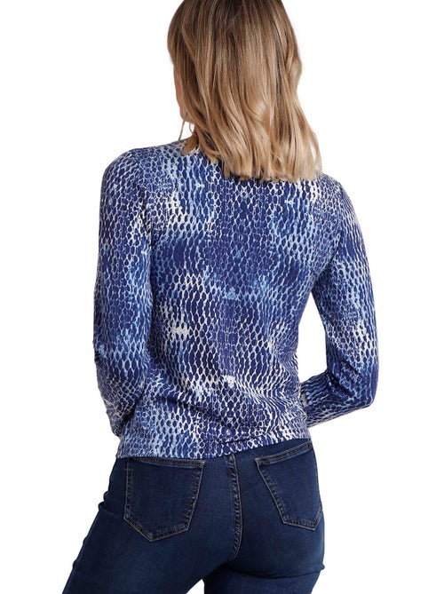 Top manches longues col montant Blue Skin - Kiabi