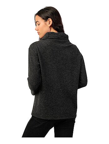 Top manches longues col montant boutonné Neck Buttons