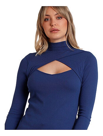 Top manches longues col montant croisé ouvert Cruzado